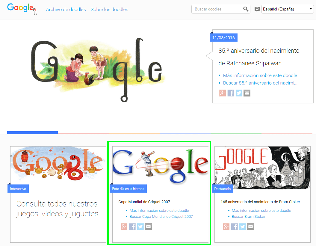 Doodles de Google - Fran Bravo Gestión de presencia en Internet - Social media Villena - Alicante
